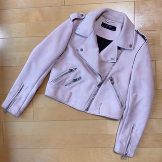 ザラ(ZARA)のzara ライダースジャケット Sピンク(ライダースジャケット)