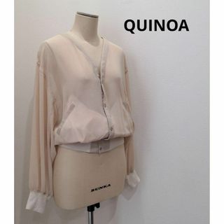 QUINOA キヌア 【韓国服】 シアー ブルゾン ベージュ レディース 長袖(ブルゾン)