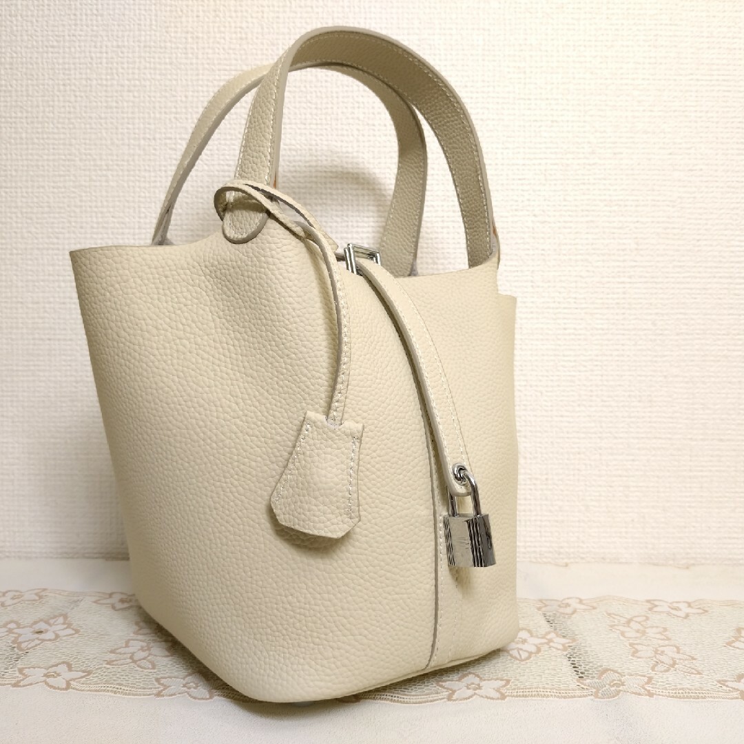高級革バッグ 本革バッグ キューブバッグ シルバー金具 pmサイズ