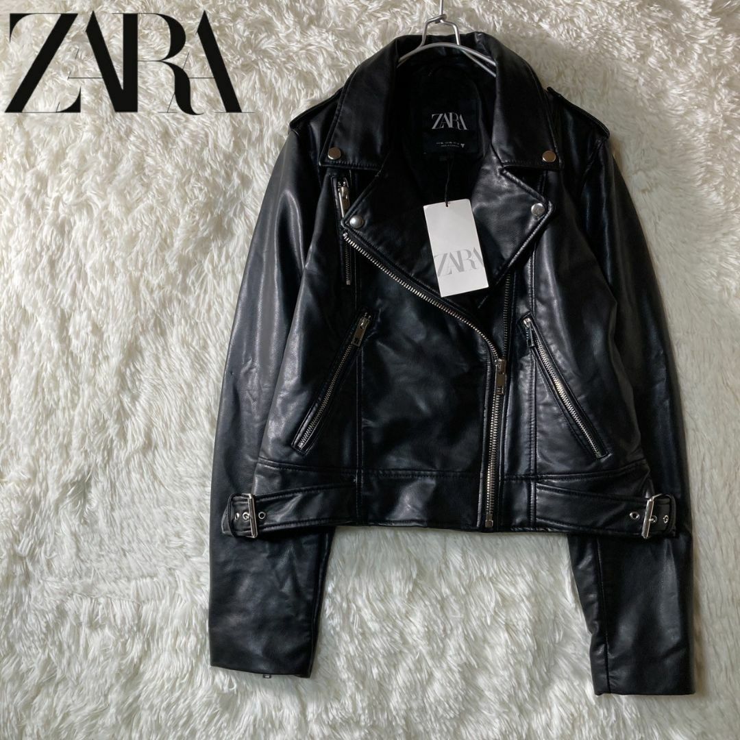 未使用品 ZARA ザラ ダブル ライダースジャケット フェイクレザー XLジャケット/アウター