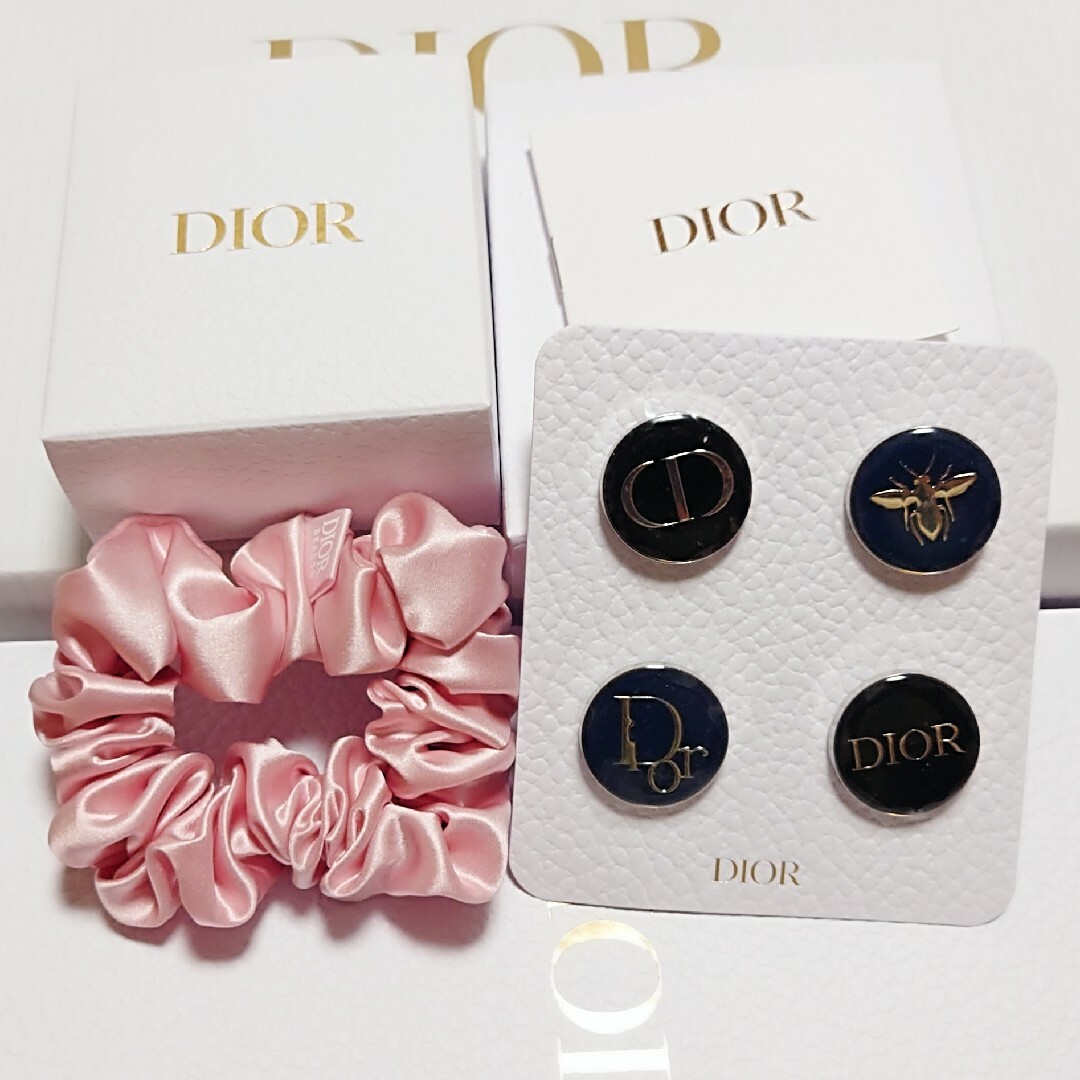 Christian Dior(クリスチャンディオール)のdior ノベルティ シュシュ ピンバッジ セット エンタメ/ホビーのコレクション(ノベルティグッズ)の商品写真