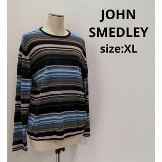 ジョンスメドレー(JOHN SMEDLEY)のJOHN SMEDLEY マルチボーダー ミラノウール ニット 希少サイズ XL(ニット/セーター)