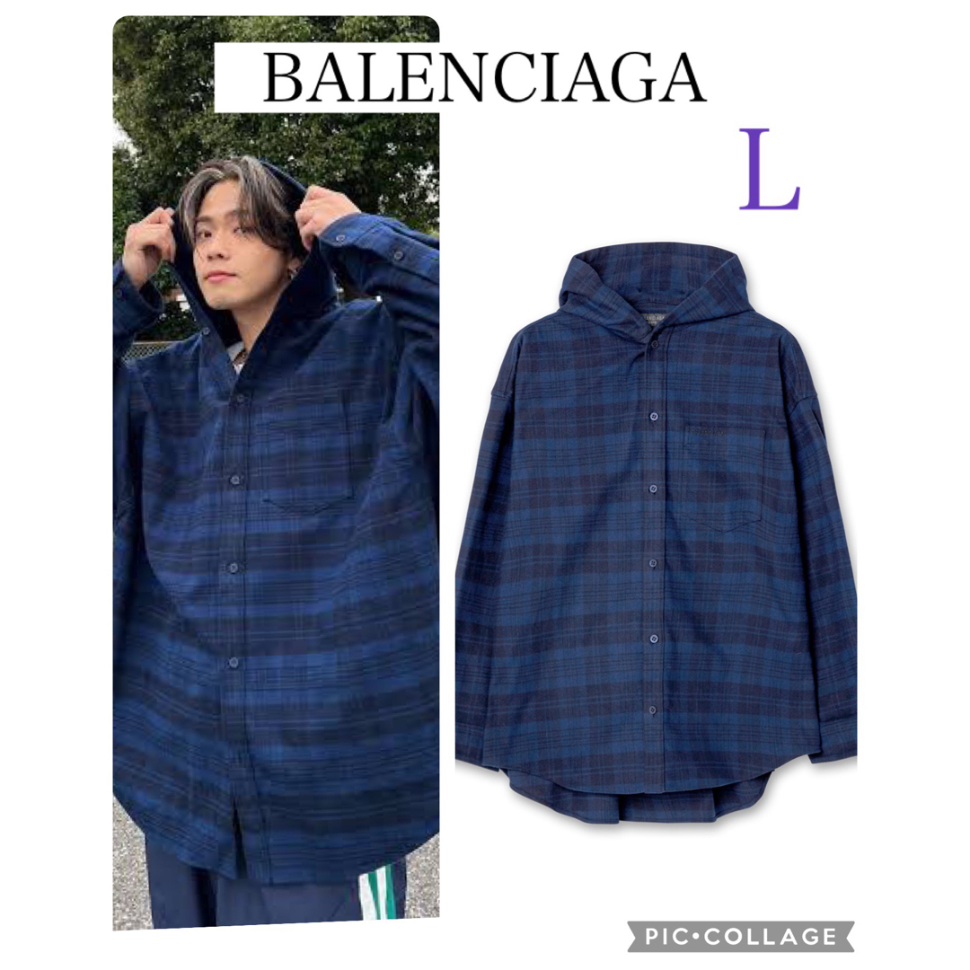 BALENCIAGA Check Flannel Hooded Shirt | フリマアプリ ラクマ