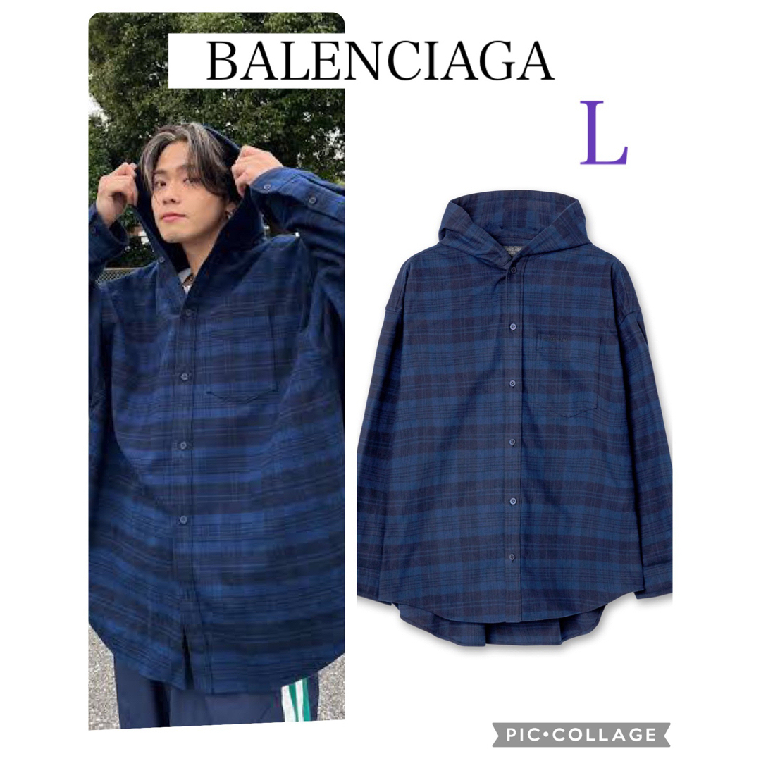 BALENCIAGA Check Flannel Hooded Shirt