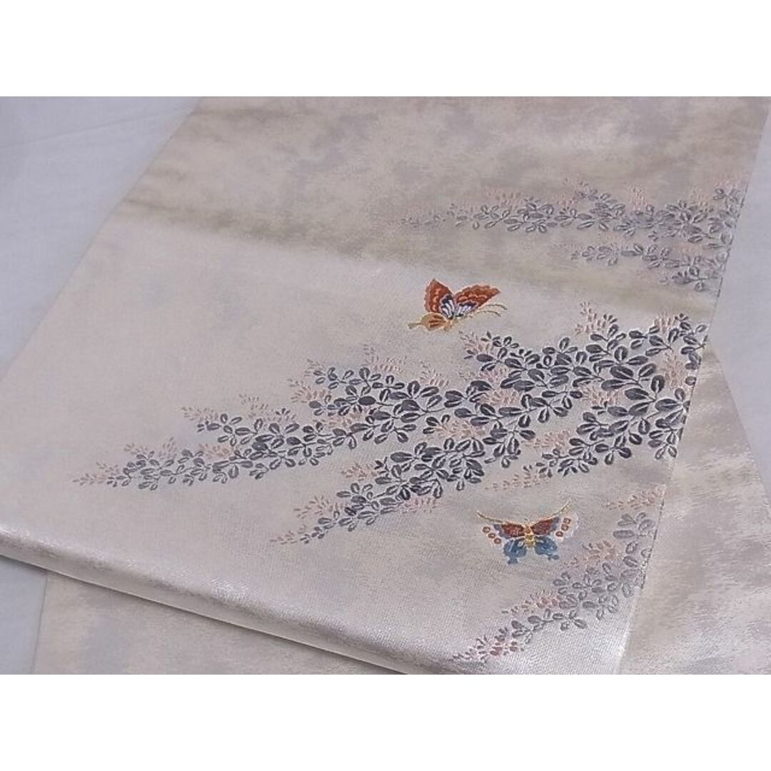 平和屋-こころ店■九寸開き名古屋帯 花蝶文 金銀糸 引箔 正絹 逸品 A-sx7602 | フリマアプリ ラクマ