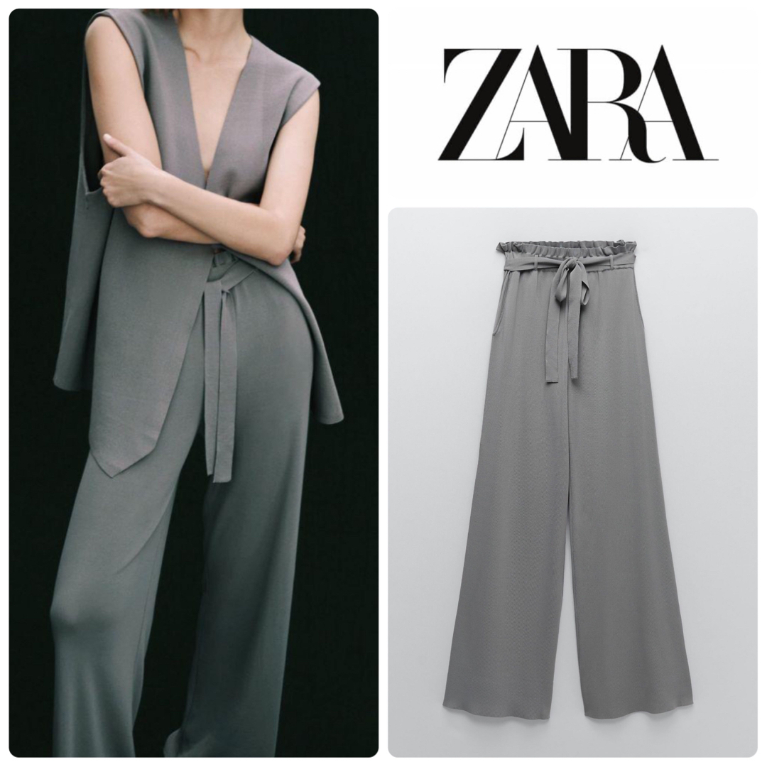 ZARA ザラ ニットトラウザーズパンツ M→XS ウエストゴム | フリマアプリ ラクマ
