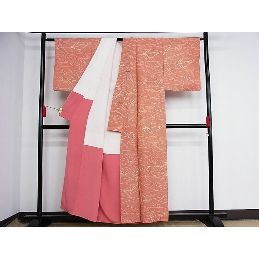 平和屋-こころ店■上質な小紋 薄文 鮫小紋柄 着丈155cm 裄丈63cm 正絹 逸品 B-np8682