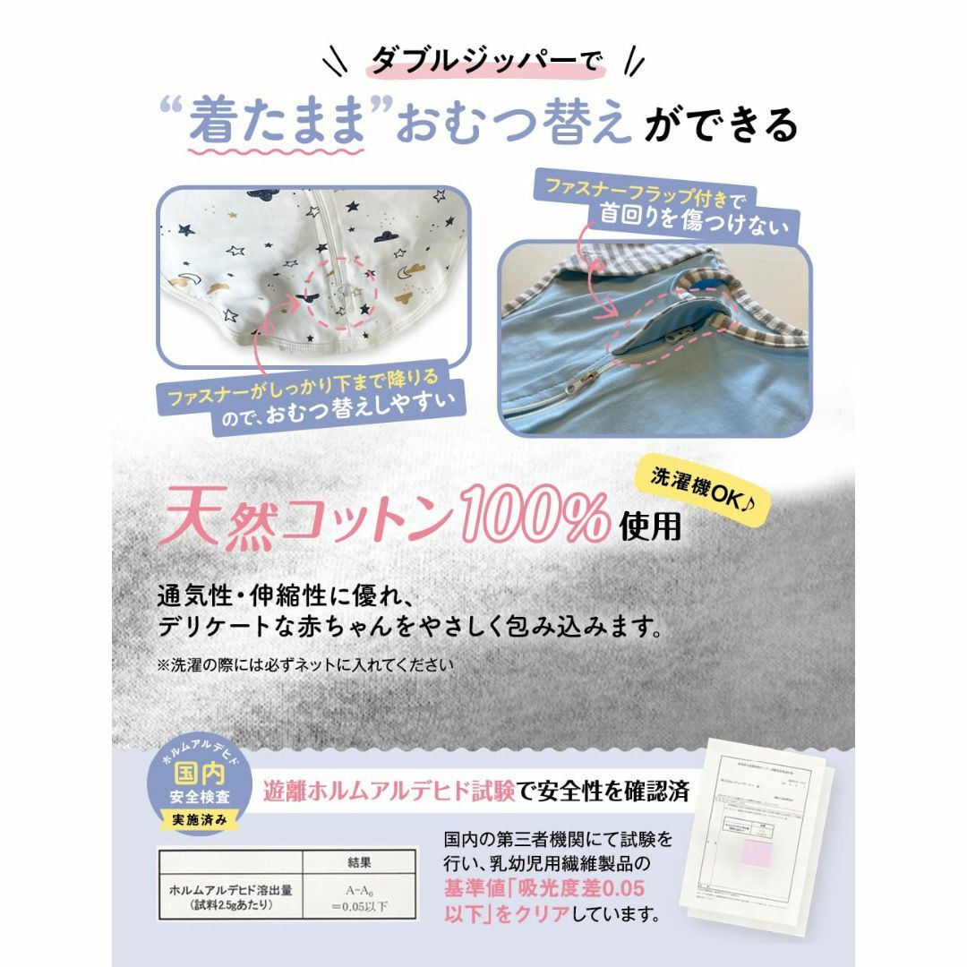 【色: c.よぞら】【手が出せる】 おくるみ スワドル モロー反射を防ぐ【助産師