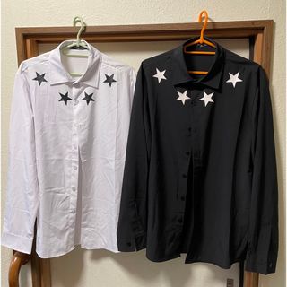 星柄シャツ　2枚セット　長袖シャツ　シャツ　星　　星柄　スター　薄手(シャツ)