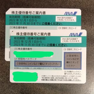 エーエヌエー(ゼンニッポンクウユ)(ANA(全日本空輸))のANA株主優待券2枚(航空券)