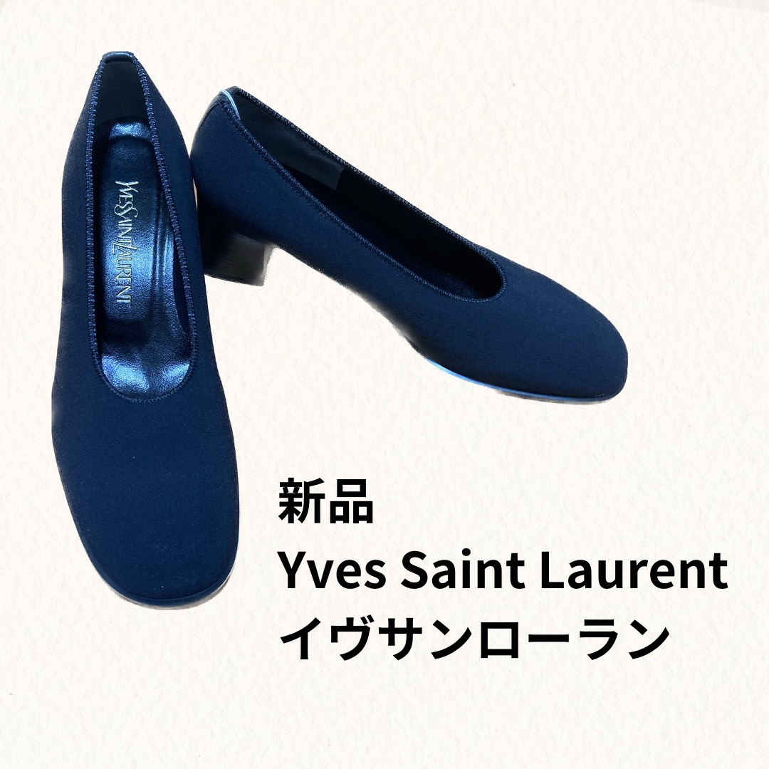 Yves Saint Laurent(イヴサンローラン)の新品　タグ付き　イヴサンローラン　ブラック　ヒール　パンプス　サイズ37 レディースの靴/シューズ(ハイヒール/パンプス)の商品写真