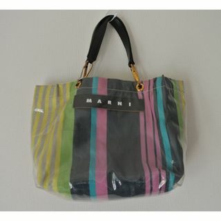 MARNI マルニ GLOSSY GRIP PVC ストライプ トートバッグ(トートバッグ)