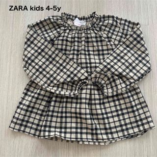 ザラキッズ(ZARA KIDS)のZARA kids  チェックブラウス　4-5y 110サイズ(ブラウス)