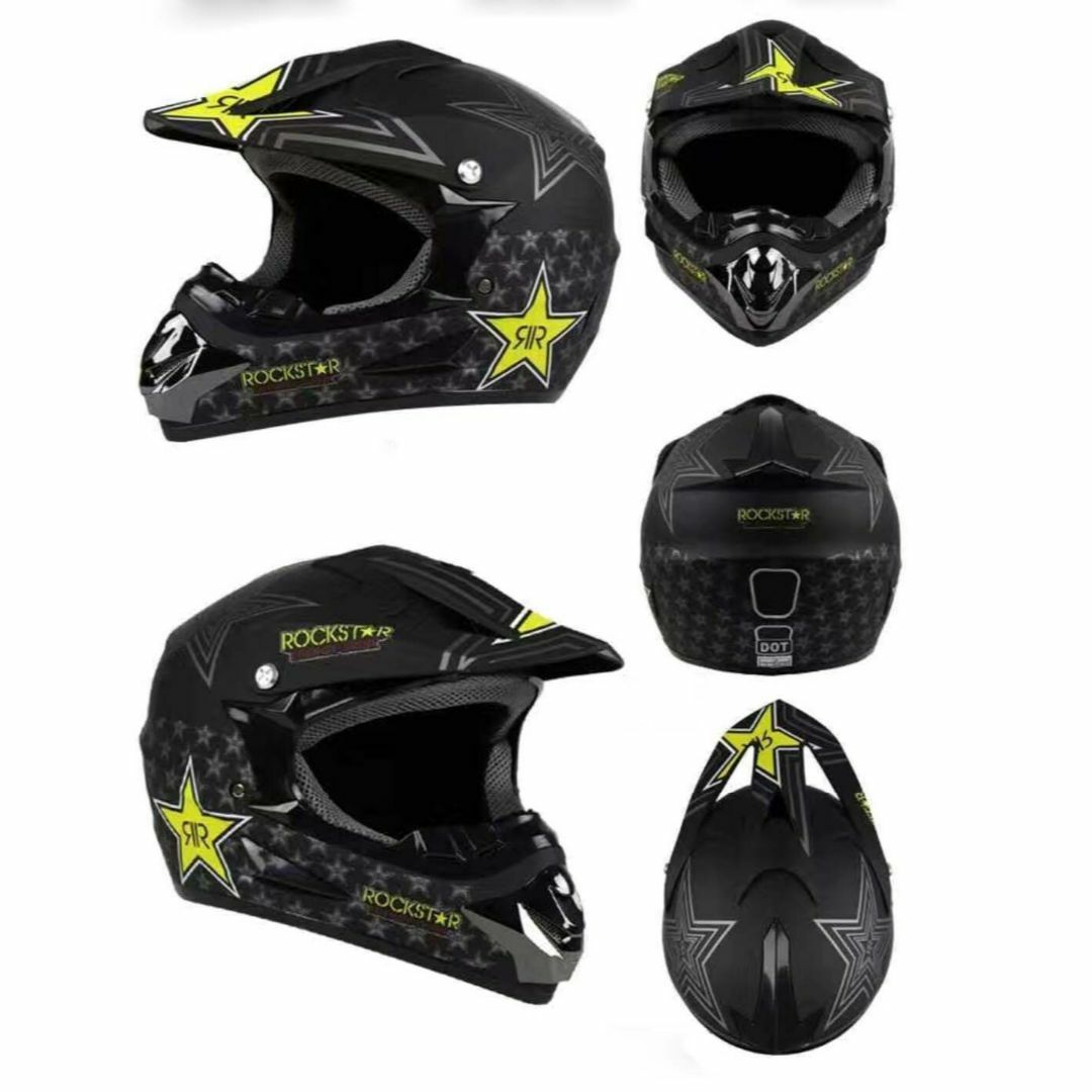 ヘルメット/シールド美品ゴーグル１個付き　オシャレのオフロードヘルメット　柄１A　Mサイズ