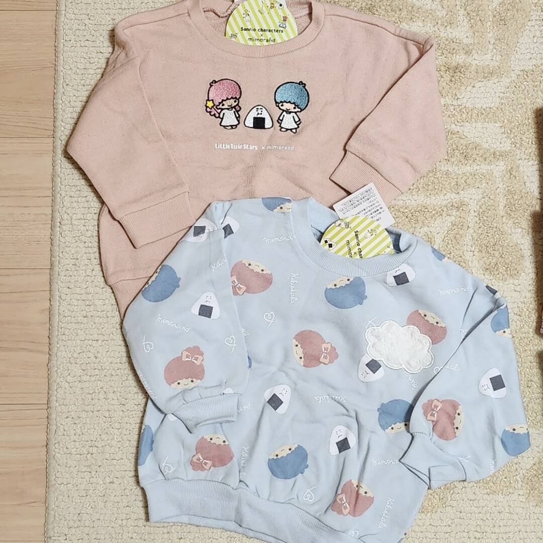 リトルツインスターズ(リトルツインスターズ)の新品 子供服 長袖 ミモランド サンリオ キキララ 90 2枚 キッズ/ベビー/マタニティのキッズ服女の子用(90cm~)(Tシャツ/カットソー)の商品写真