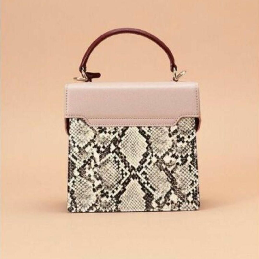 新品Samantha Thavasa トップハンドルショルダーバッグ パイソン調