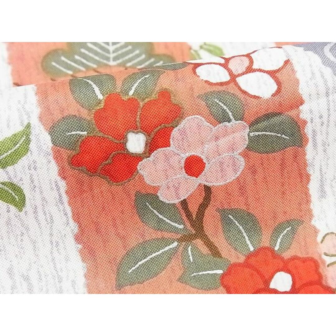 平和屋-こころ店■上質な小紋 草花文 着丈156cm 裄丈63cm 正絹 逸品 B-ag4535