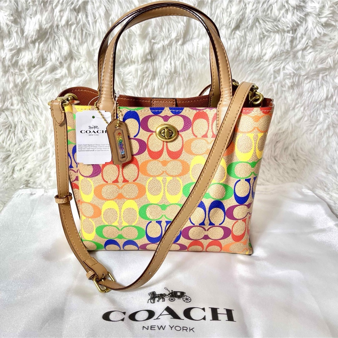 COACH コーチ ウィロウトート24レインボーシグネチャー CA102-