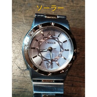シチズン(CITIZEN)のAB41　シチズン・ウィッカ　ソーラー時計　稼働品　パープル文字盤(腕時計)