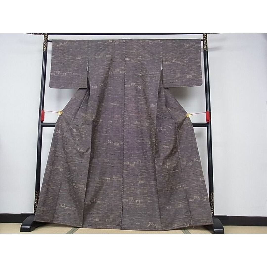 平和屋-こころ店□本場大島紬 7マルキ 色紙花文 反端付き 着丈161cm 裄 ...
