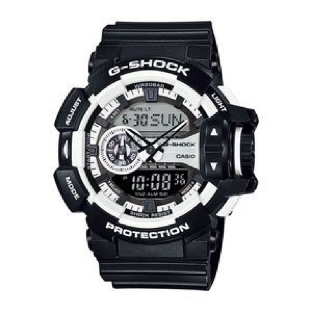 【電池交換済】G-SHOCK ハイパーカラーズ 黒×白 GA-400-1AJF