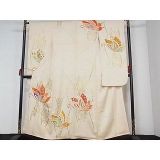 平和屋川間店■豪華振袖　駒刺繍　立涌舞蝶文　金彩　着丈152.5cm　裄丈64cm　正絹　逸品　A-cs5158(振袖)