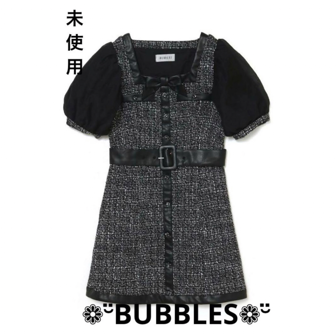 BUBBLES ポイントレザーリボンワンピース　チェック