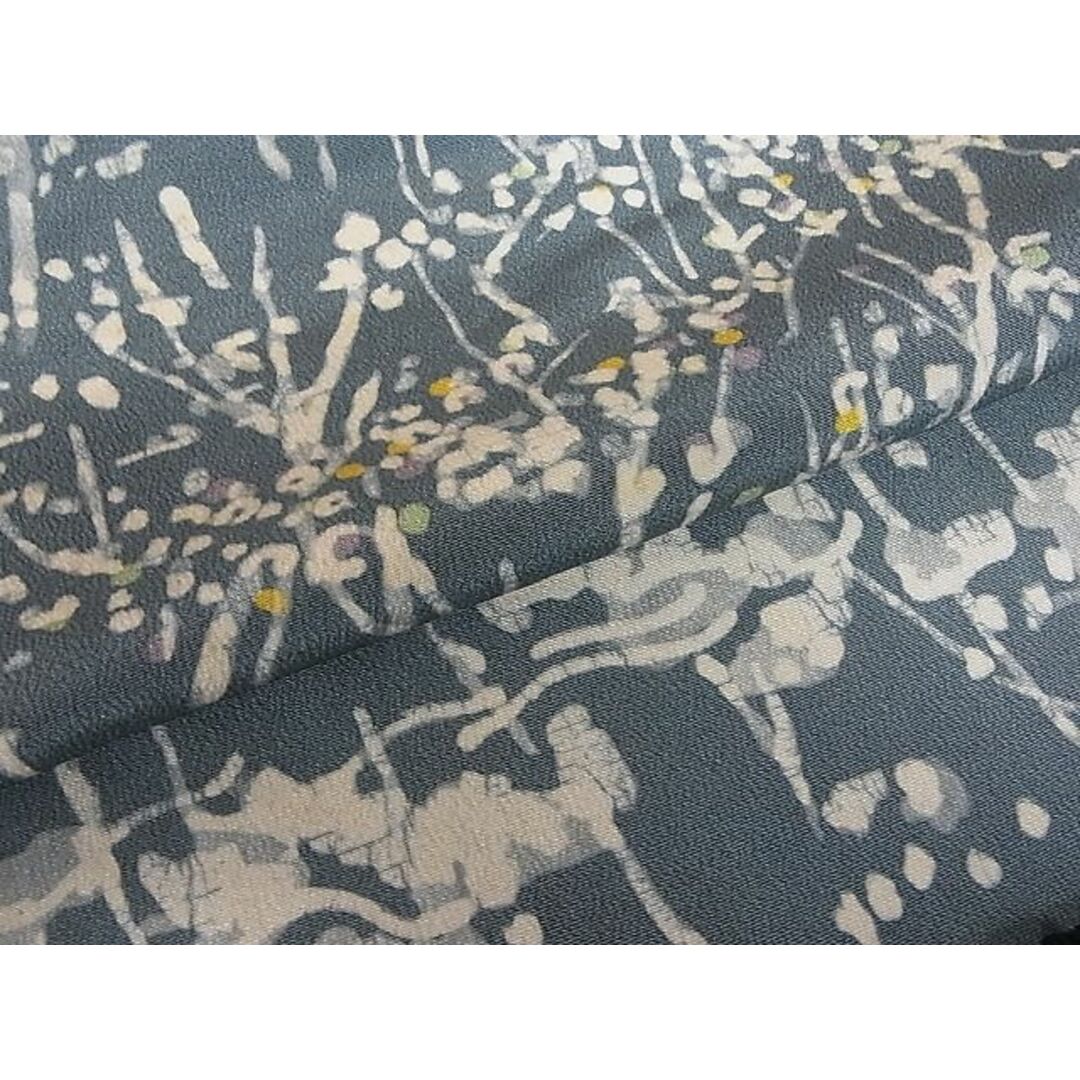 平和屋-こころ店■上質な小紋 枝花文 着丈162cm 裄丈65cm 正絹 逸品 A-br5615