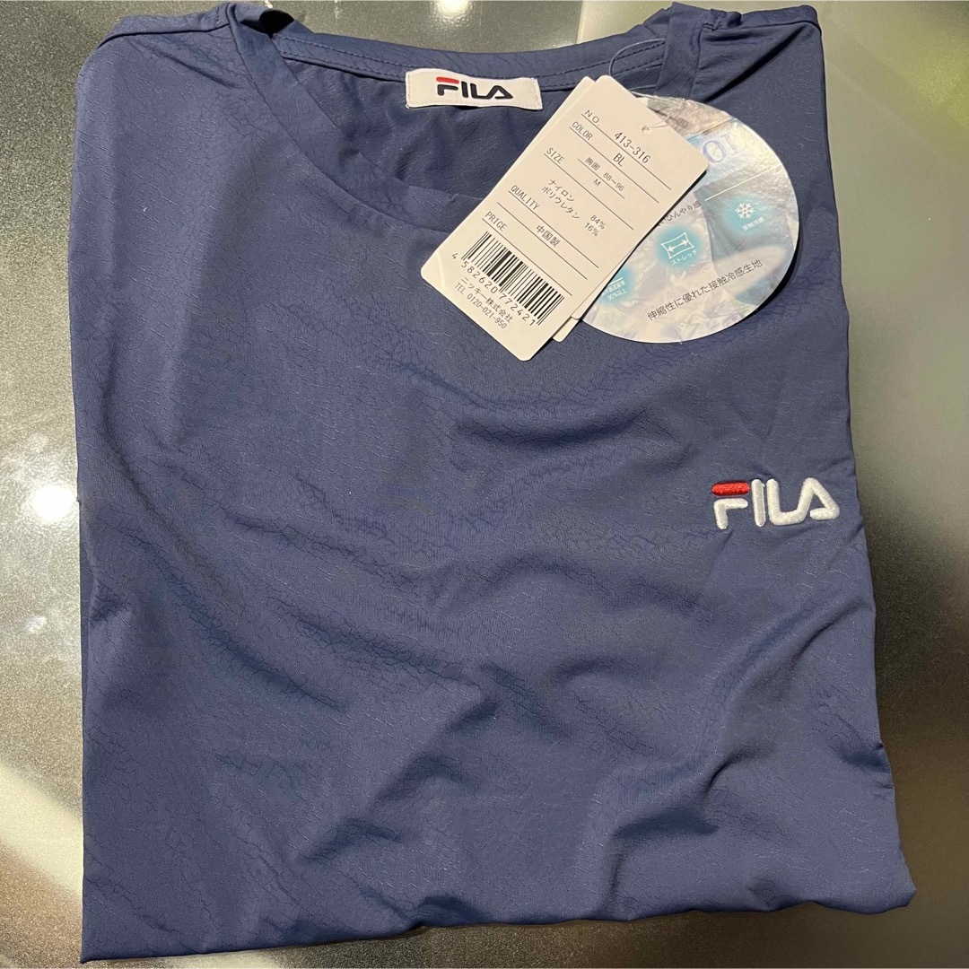 FILA(フィラ)のFILA フィラ テニスウェア 半袖Tシャツ 413316 ブルー メンズM新品 スポーツ/アウトドアのテニス(ウェア)の商品写真