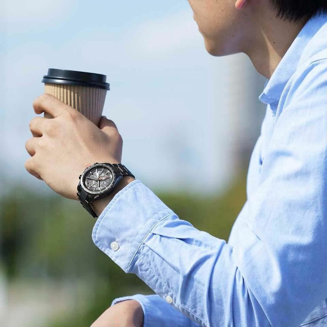 CITIZEN(シチズン)の美品 シチズン アテッサ アクトライン ブラックチタン AT8185-62E メンズの時計(腕時計(アナログ))の商品写真
