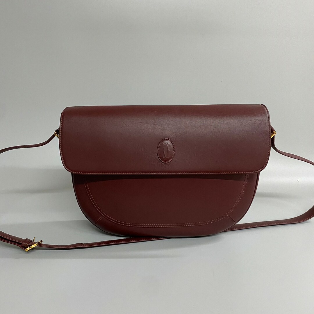 美品 CARTIER カルティエ ヴィンテージ マストライン ロゴ レザー 本革