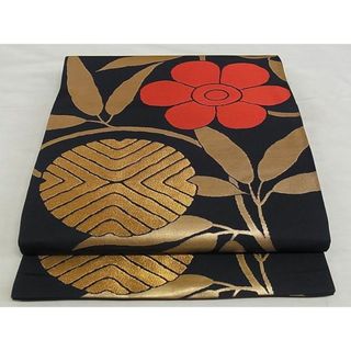 平和屋-こころ店□九寸開き名古屋帯 花唐草文 金糸 正絹 逸品 A-pf5334 ...