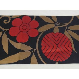 平和屋-こころ店□九寸開き名古屋帯 花唐草文 金糸 正絹 逸品 A-pf5334 ...