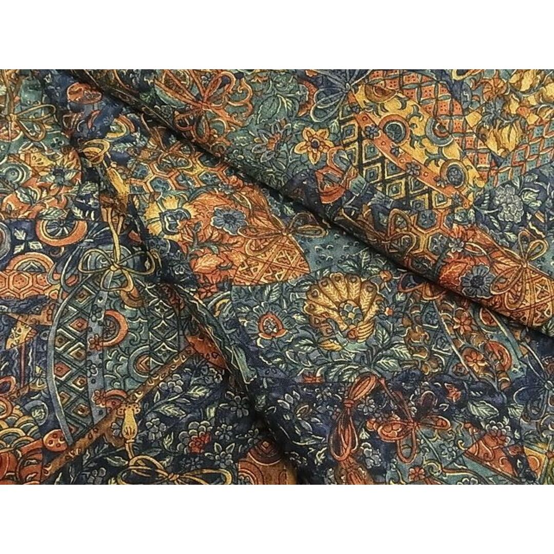 平和屋-こころ店■上質な小紋 陶器文 着丈151cm 裄丈63cm 正絹 逸品 A-ck5088
