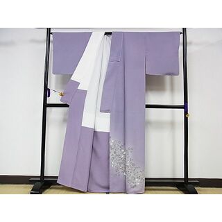 平和屋-こころ店■訪問着　友禅　帆掛け船　暈し染め　銀彩　着丈156cm　裄丈63cm　正絹　逸品　A-zi5733