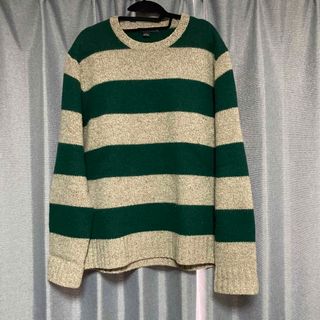 ジェイクルー(J.Crew)のジェイクルー J.CREW ボーダー ニット セーター 肉厚 緑 グリーン(ニット/セーター)