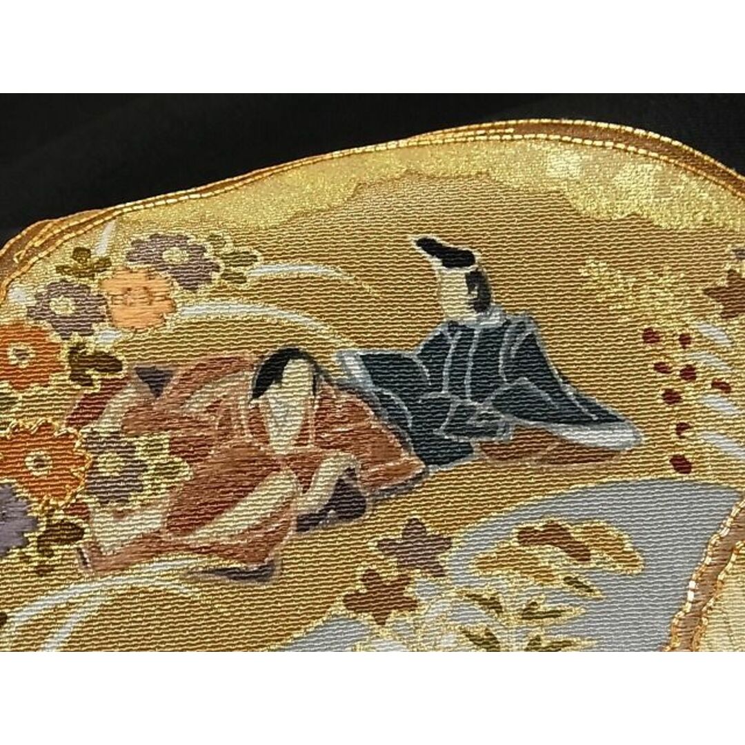 平和屋-こころ店■豪華黒留袖 駒刺繍 貝合わせ人物風景花文 金彩 着丈168cm 裄丈67.5cm 正絹 逸品 未使用 B-wt9364