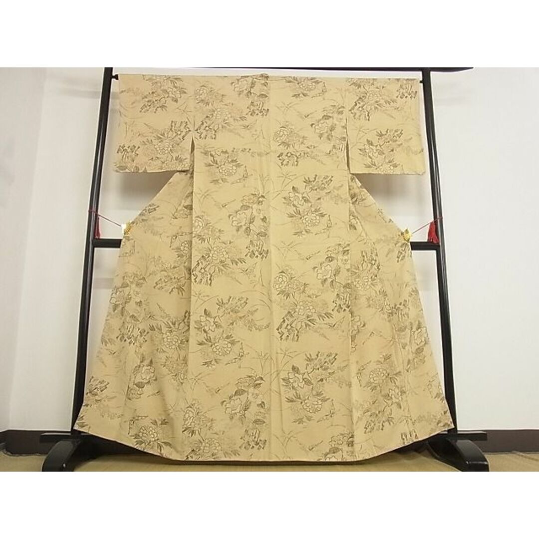 平和屋-こころ店■上質な小紋 手描き 舞蝶枝花文 着丈162cm 裄丈65cm 正絹 逸品 B-ey5636 | フリマアプリ ラクマ