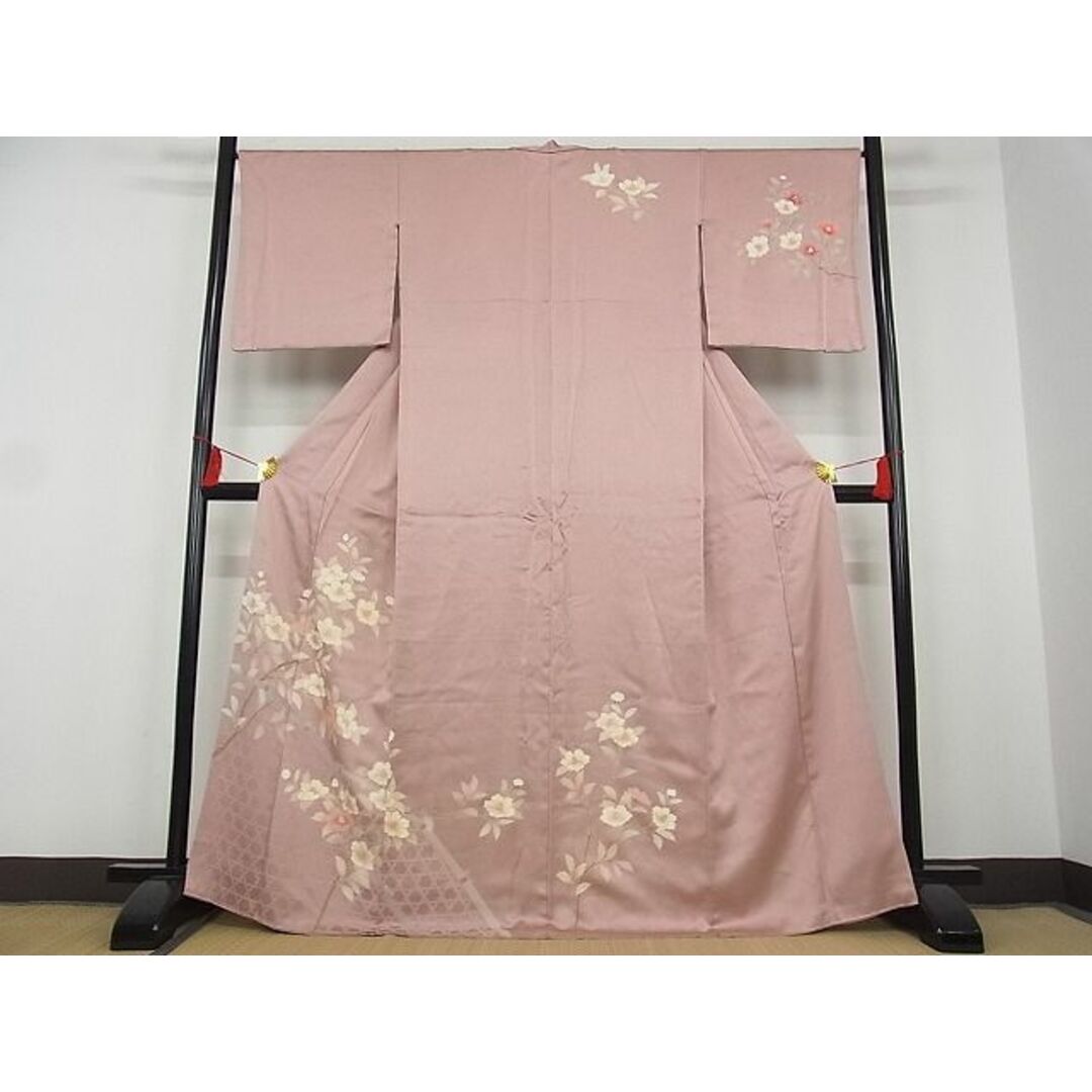 平和屋-こころ店■訪問着 友禅 作家物 枝花文 着丈161cm 裄丈65cm 正絹 逸品 B-oa5753