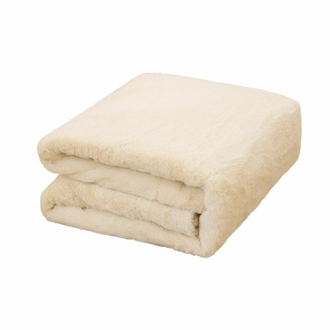 【色: クリーム】Qucover 毛布 シングル 冬 厚手 2枚合わせ 掛け毛布