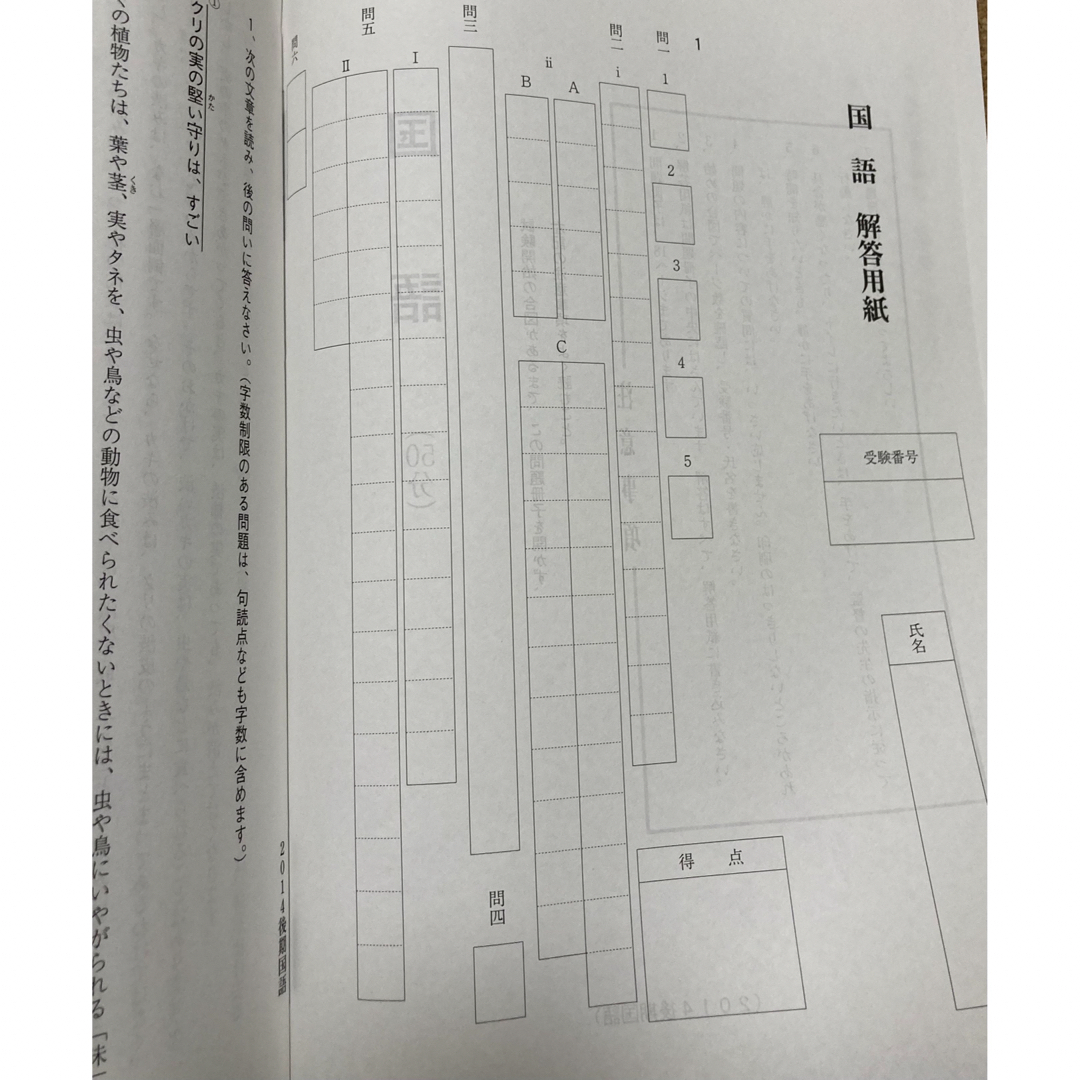 【未記入】高槻中学校　国語　前期　中期　後期　2013年　2014年　2015年 エンタメ/ホビーの本(語学/参考書)の商品写真