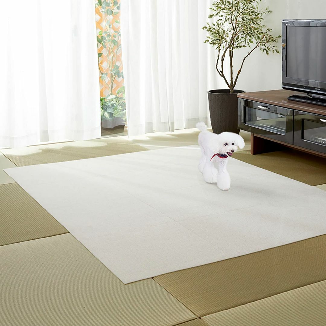【色: グレージュ】日本製 撥水 消臭 洗えるサンコー 畳の上 タイルカーペット