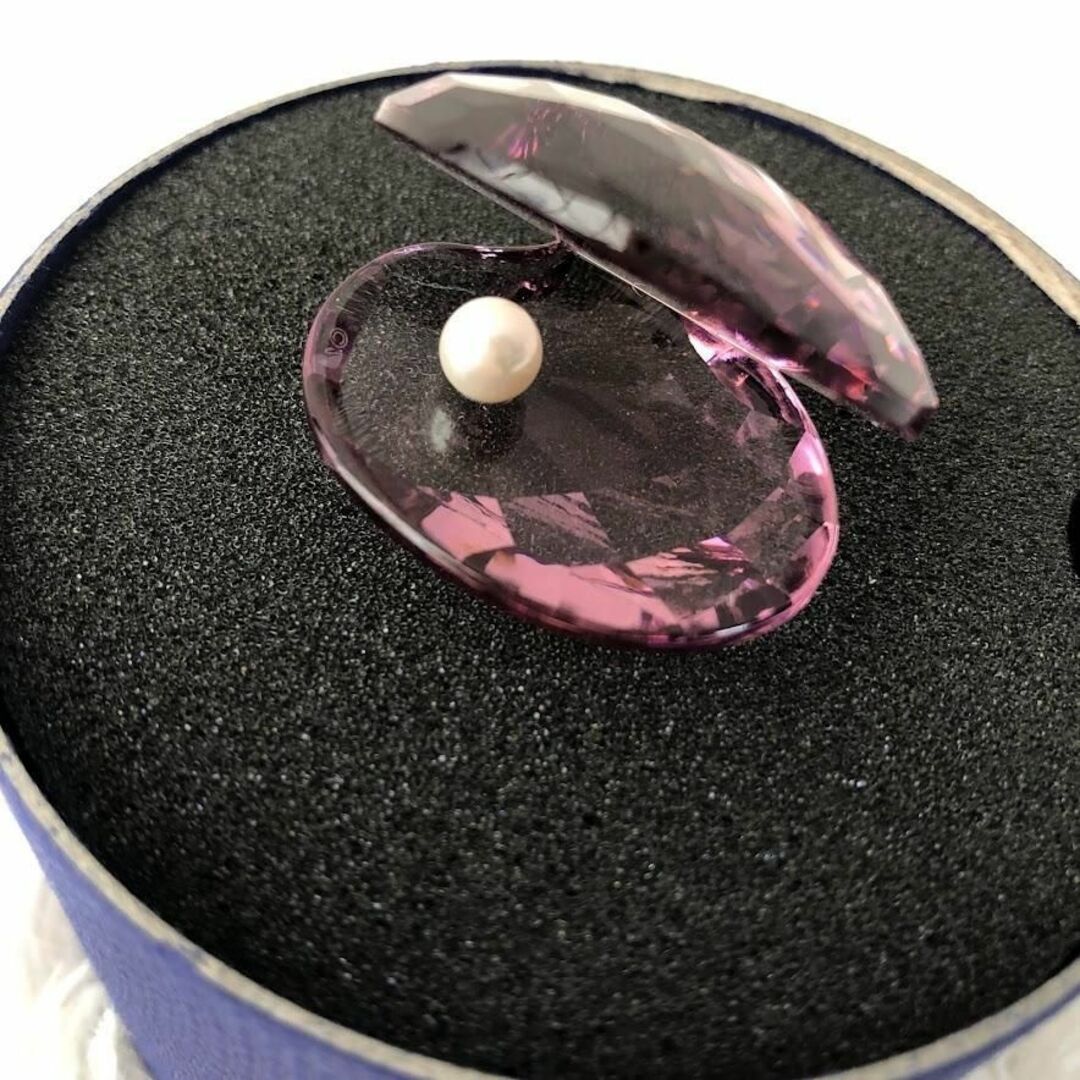 SWAROVSKI シェル パール 貝 真珠 パープル×ホワイト 置物 紫 貝殻 7