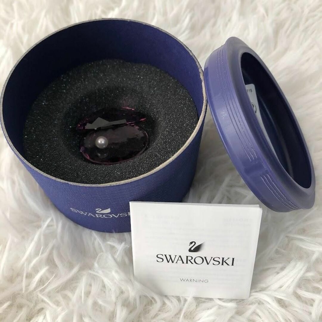 SWAROVSKI シェル パール 貝 真珠 パープル×ホワイト 置物 紫 貝殻 8