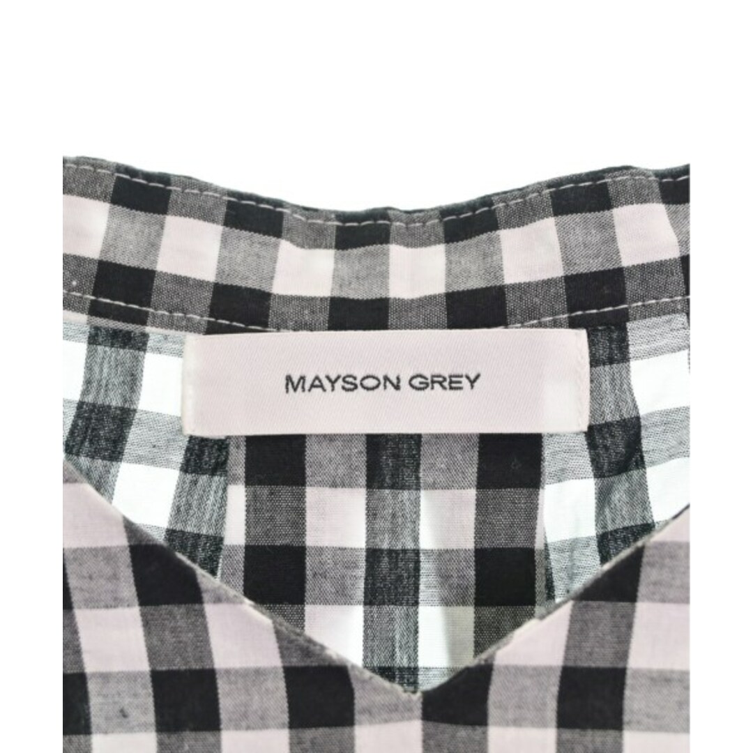 MAYSON GREY(メイソングレイ)のMAYSON GREY ブラウス 2(M位) 黒x白(チェック) 【古着】【中古】 レディースのトップス(シャツ/ブラウス(長袖/七分))の商品写真