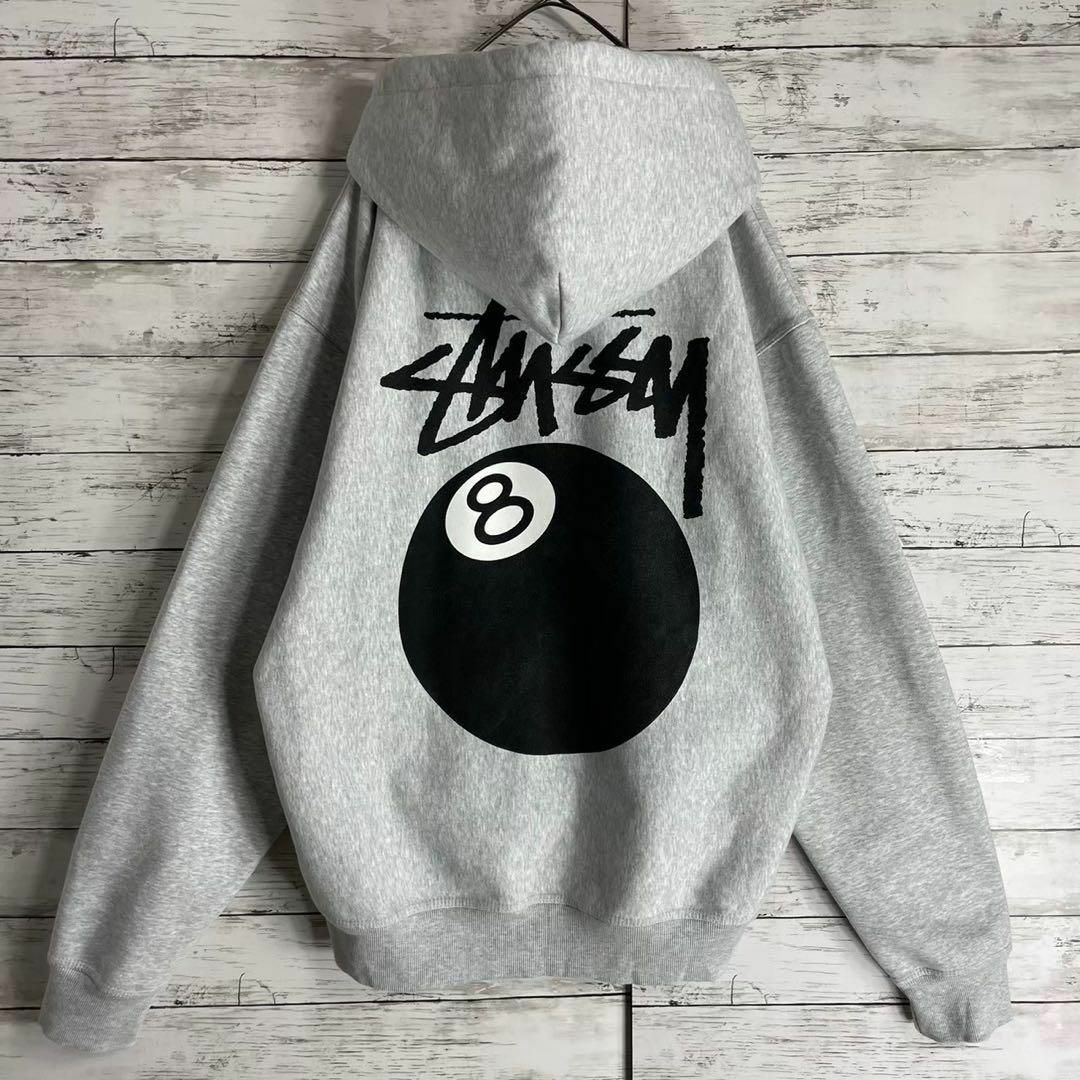 STUSSY - 【希少デザイン】ステューシー パーカー 8ボール 両面ロゴ 即