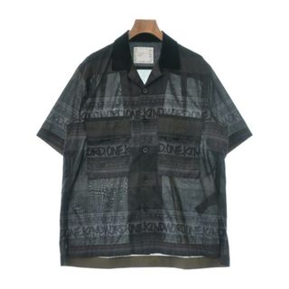 サカイ(sacai)のsacai サカイ カジュアルシャツ 2(M位) チャコールグレー系(総柄) 【古着】【中古】(シャツ)