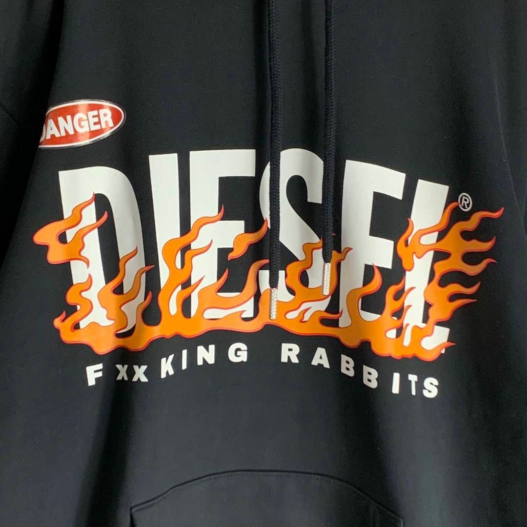 【新品タグ付】DIESEL FR2 パーカー　ファイヤーパターン　希少デザイン