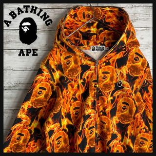 アベイシングエイプ(A BATHING APE)の【超即完売モデル】アベイシングエイプ　フルジップパーカー　ファイヤーパターン(パーカー)