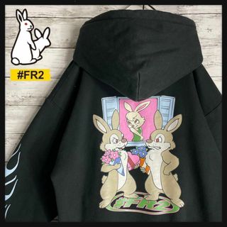 FR2 - 【希少XLサイズ】FR2 パーカー 両面ロゴ ファイヤーパターン